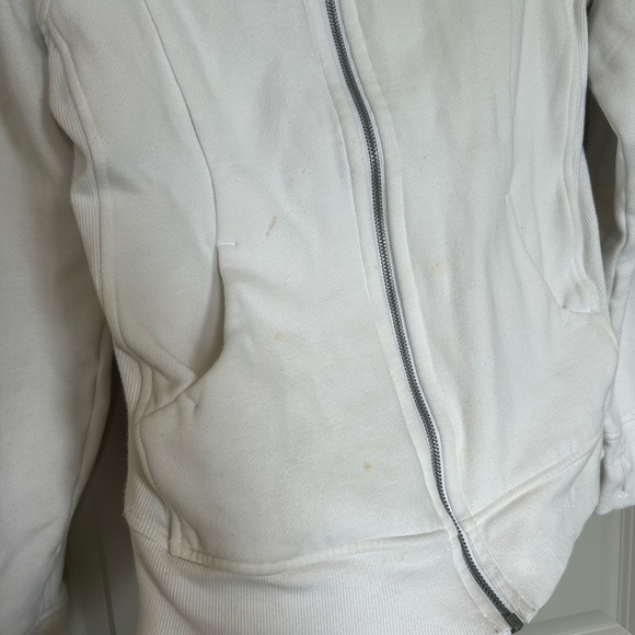 White Full length Lululemon Scuba Zip Jacket - Picture 4 of 7